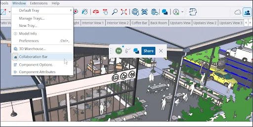 SketchUp 2026 desktop collaboration toolbar from the official release notes